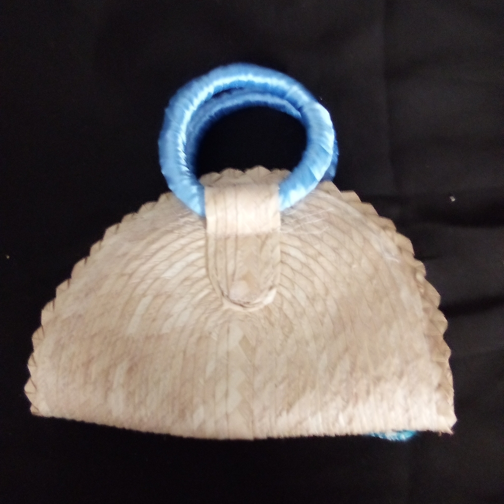 Blue and Tan Handcrafted Women's Accessory  ( Box DD ) - Picture 2 of 3